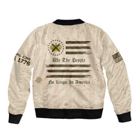 No Kings In America Sleeve Zip Bomber Jacket We The People - Wonder Print Shop