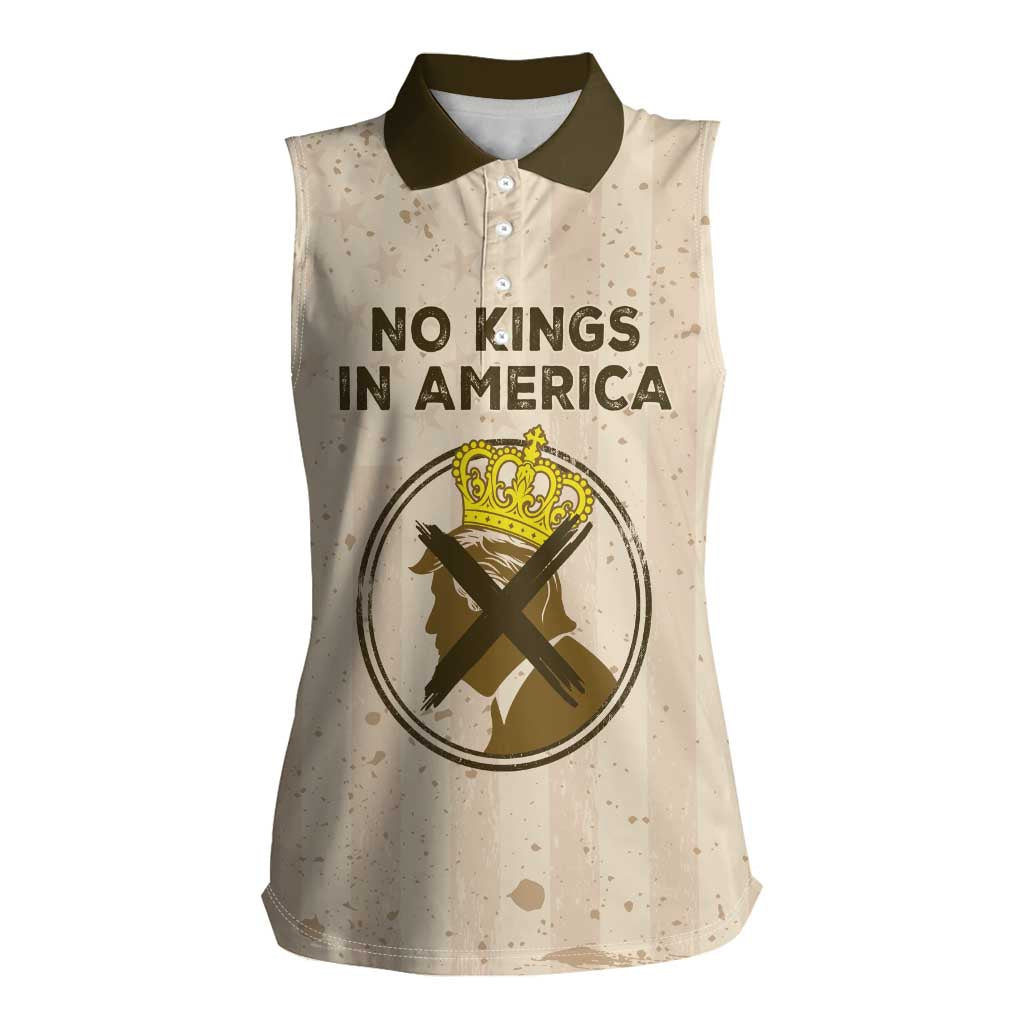 No Kings In America Women Sleeveless Polo Shirt We The People - Wonder Print Shop