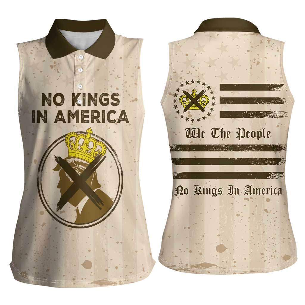 No Kings In America Women Sleeveless Polo Shirt We The People - Wonder Print Shop