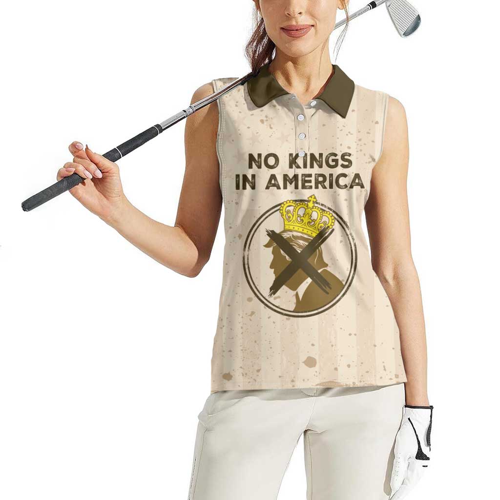 No Kings In America Women Sleeveless Polo Shirt We The People - Wonder Print Shop