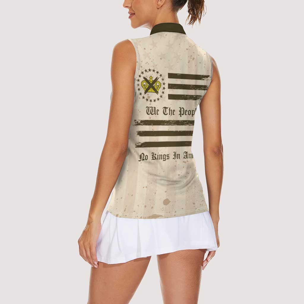 No Kings In America Women Sleeveless Polo Shirt We The People - Wonder Print Shop