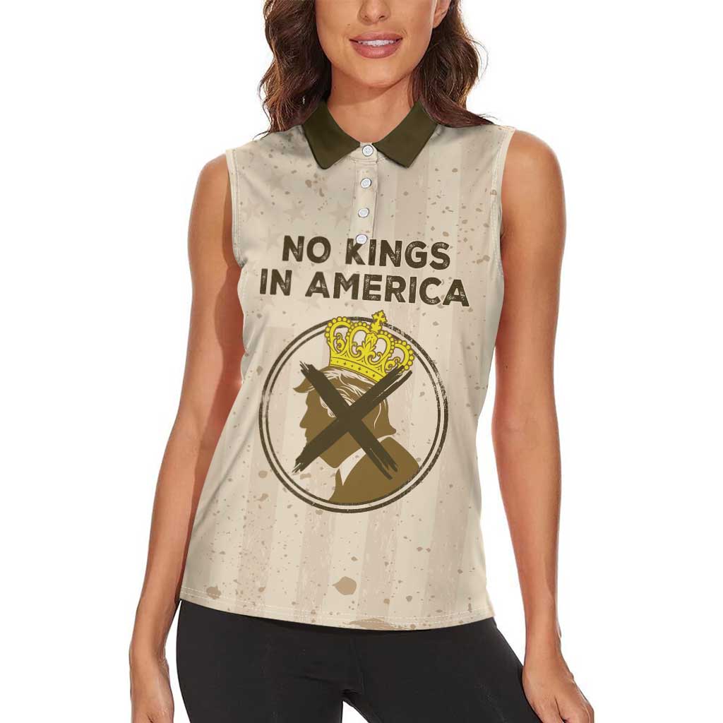 No Kings In America Women Sleeveless Polo Shirt We The People - Wonder Print Shop
