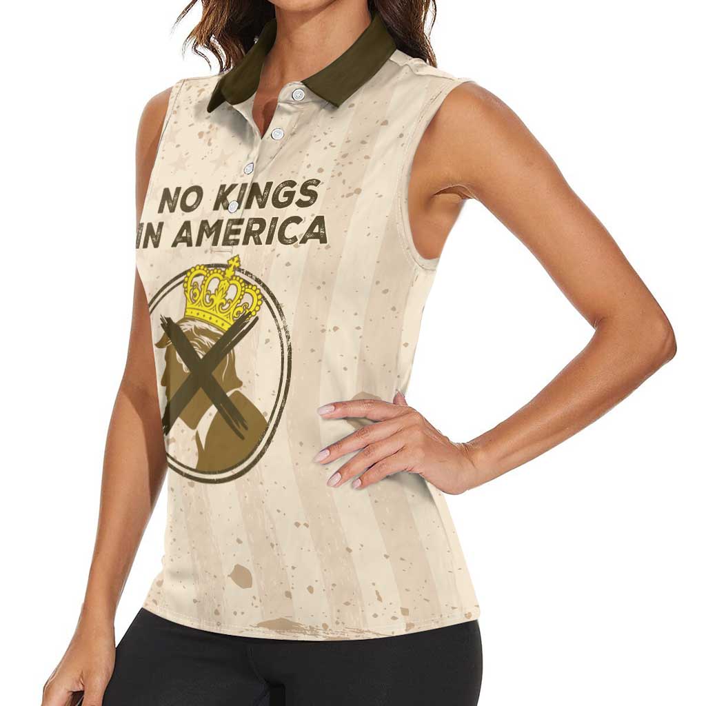No Kings In America Women Sleeveless Polo Shirt We The People - Wonder Print Shop