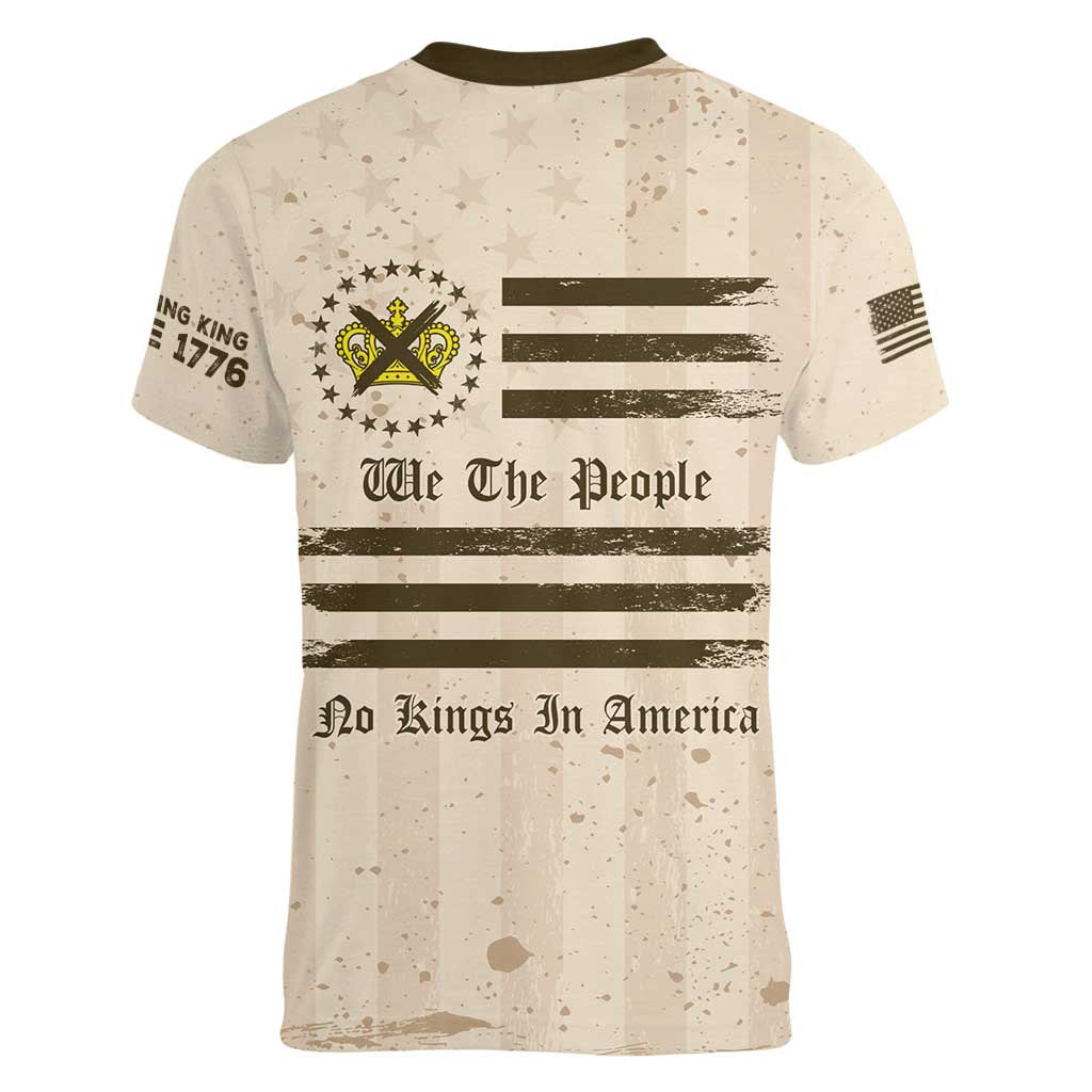 No Kings In America Women V-Neck T-Shirt We The People - Wonder Print Shop