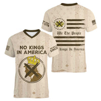 No Kings In America Women V-Neck T-Shirt We The People - Wonder Print Shop