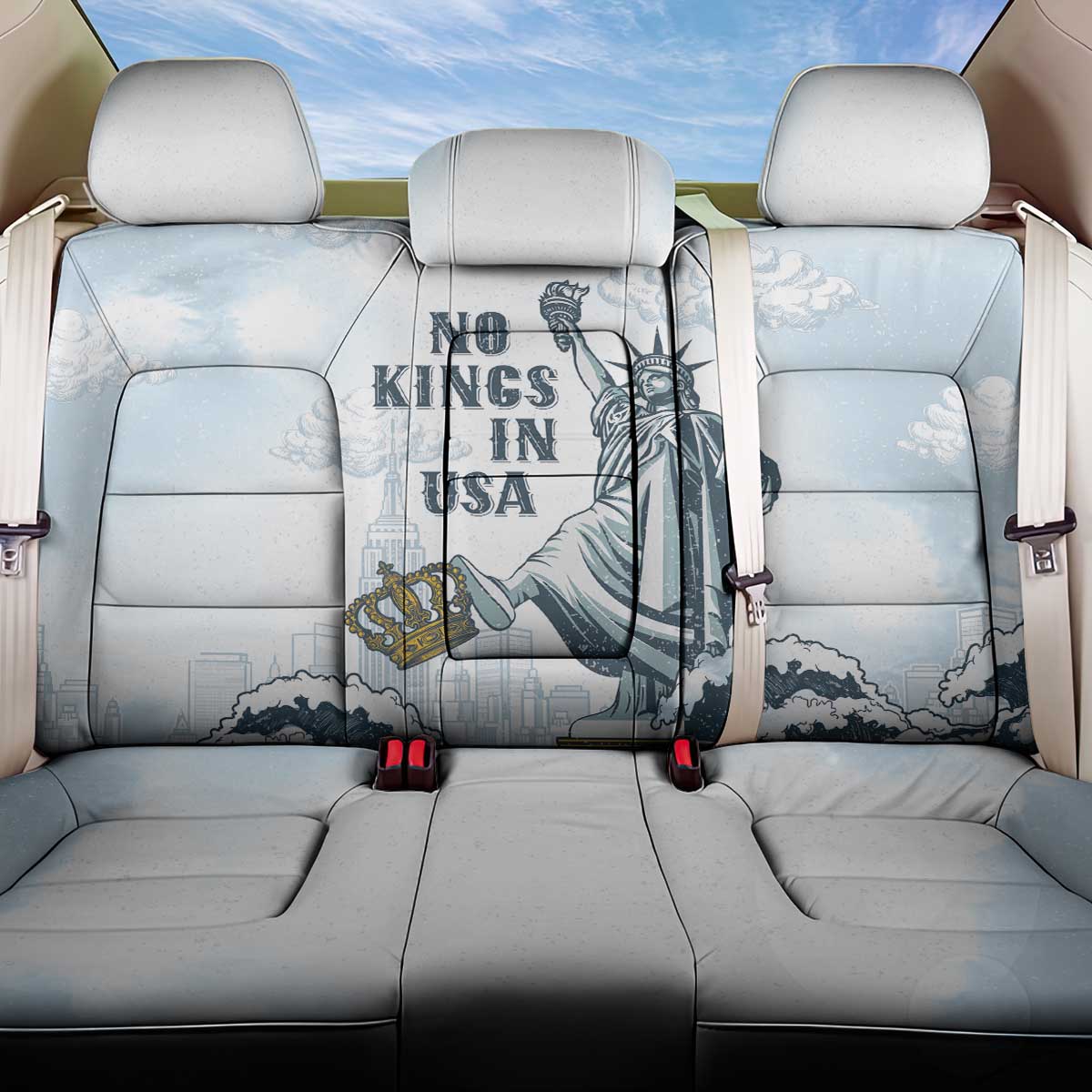 Funny Rejecting Kings Back Car Seat Cover Since 1776 No Kings In America Retro Style LT05