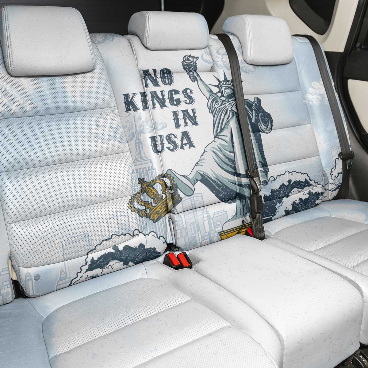 Funny Rejecting Kings Back Car Seat Cover Since 1776 No Kings In America Retro Style LT05