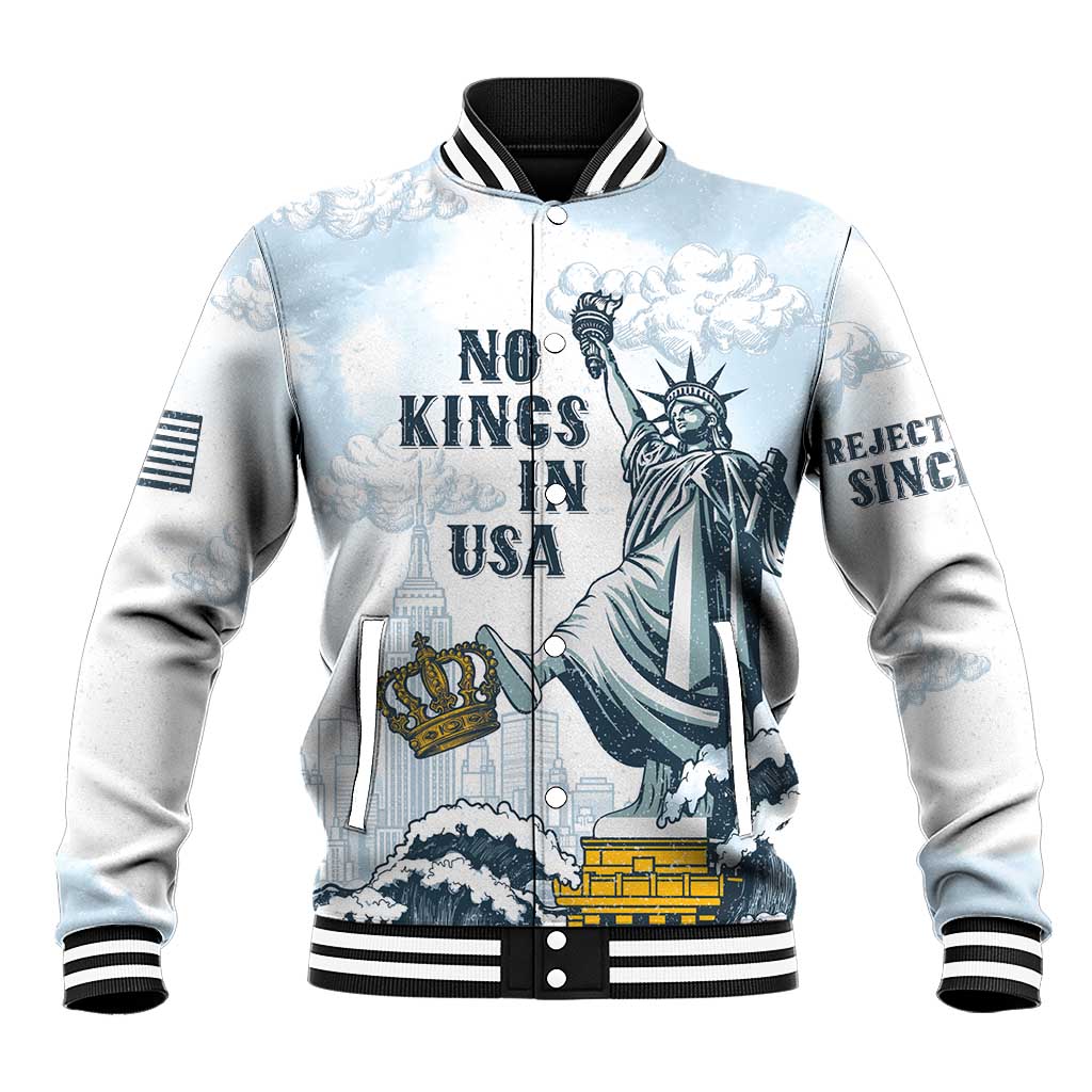 Funny Rejecting Kings Baseball Jacket Since 1776 No Kings In America Retro Style LT05