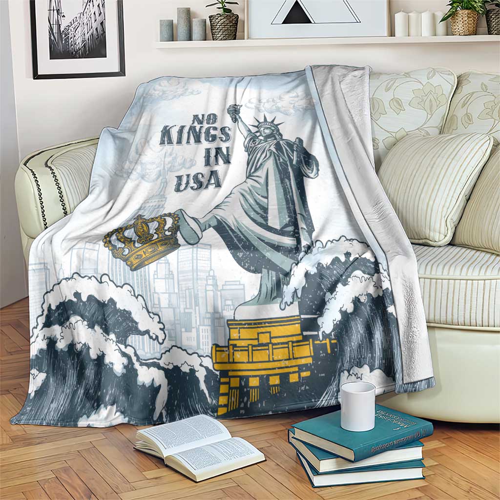 Funny Rejecting Kings Blanket Since 1776 No Kings In America Retro Style LT05
