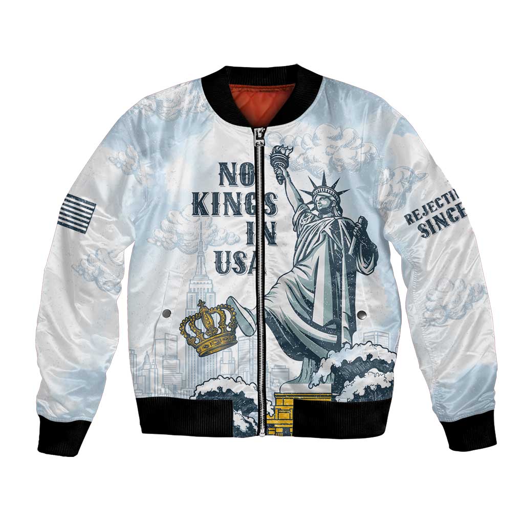 Funny Rejecting Kings Bomber Jacket Since 1776 No Kings In America Retro Style LT05
