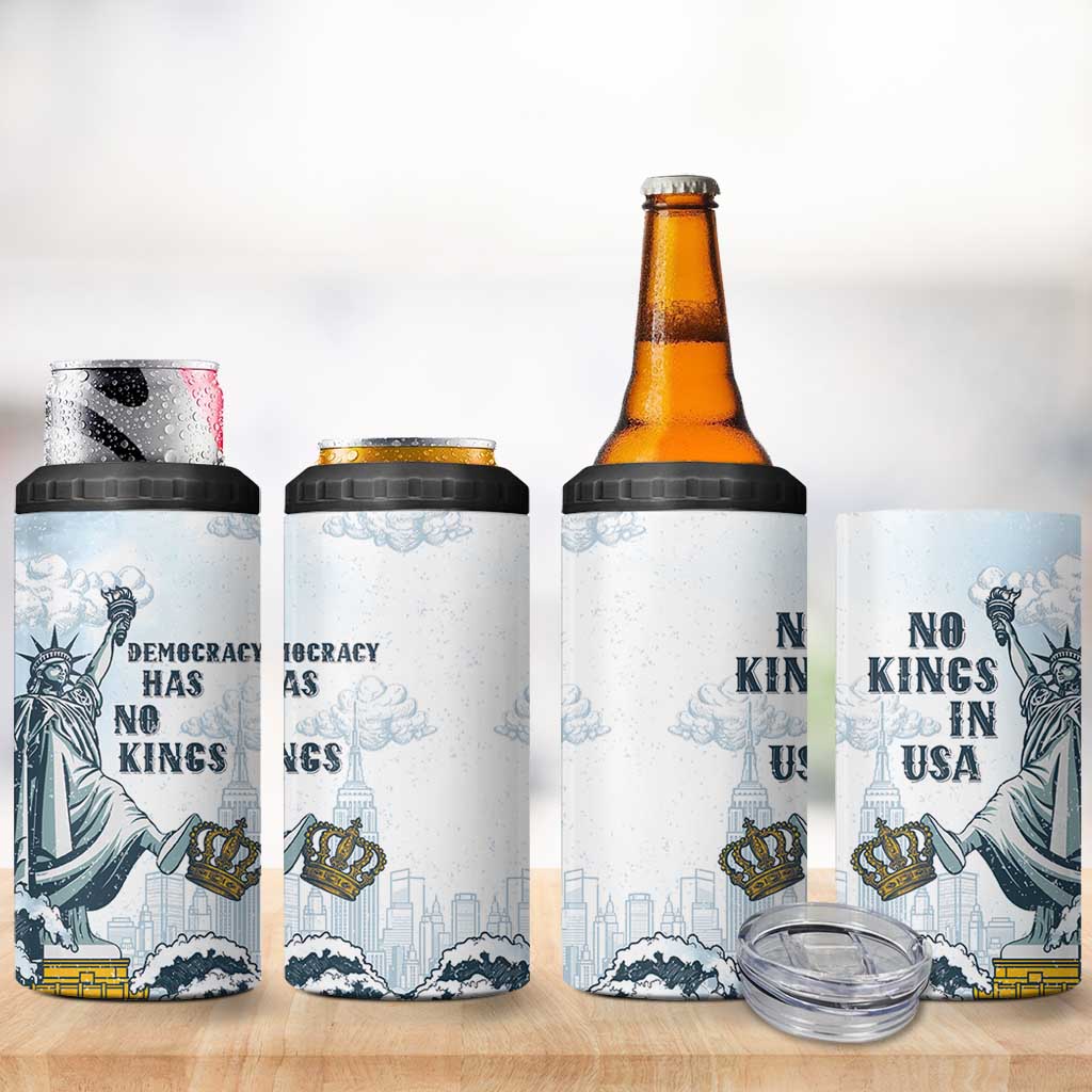 Funny Rejecting Kings 4 in 1 Can Cooler Tumbler Since 1776 No Kings In America Retro Style LT05