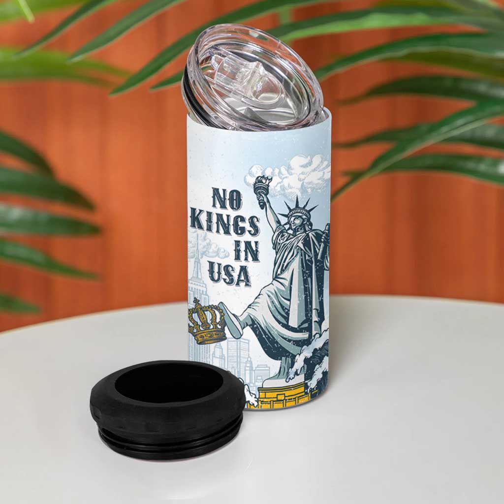 Funny Rejecting Kings 4 in 1 Can Cooler Tumbler Since 1776 No Kings In America Retro Style LT05