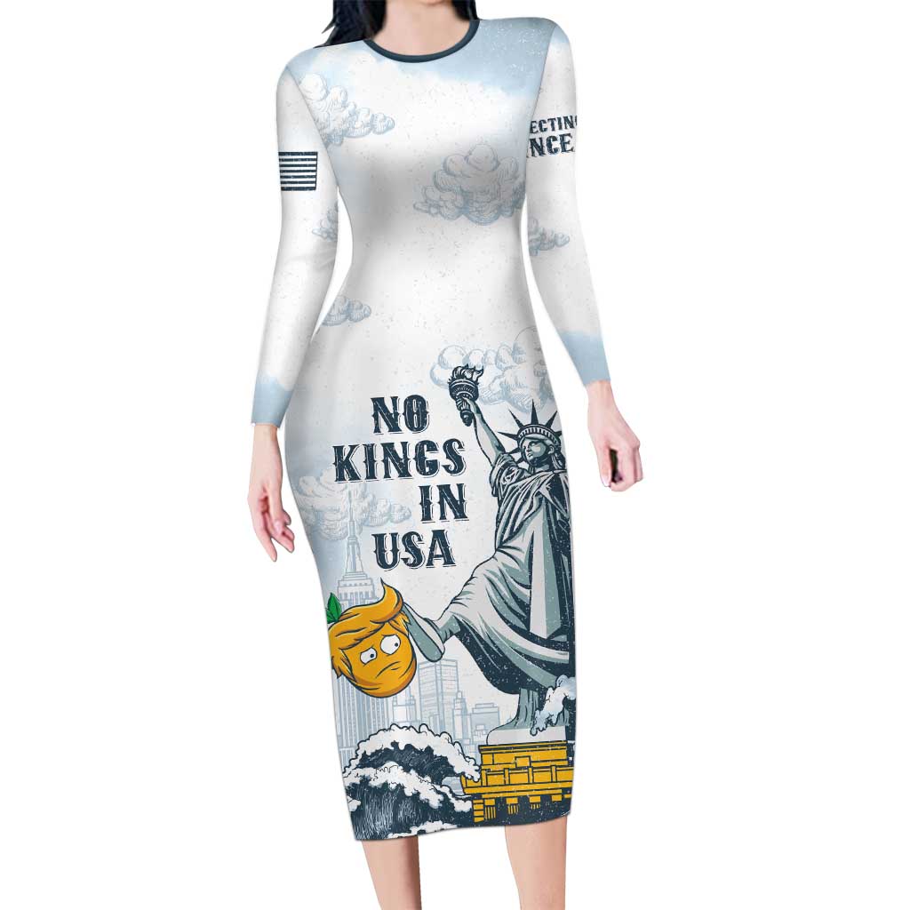 Funny Rejecting Kings Family Matching Long Sleeve Bodycon Dress and Hawaiian Shirt Since 1776 No Kings In America Retro Style - Wonder Print Shop