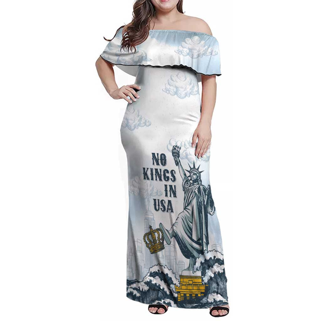 Funny Rejecting Kings Family Matching Off Shoulder Maxi Dress and Hawaiian Shirt Since 1776 No Kings In America Retro Style LT05