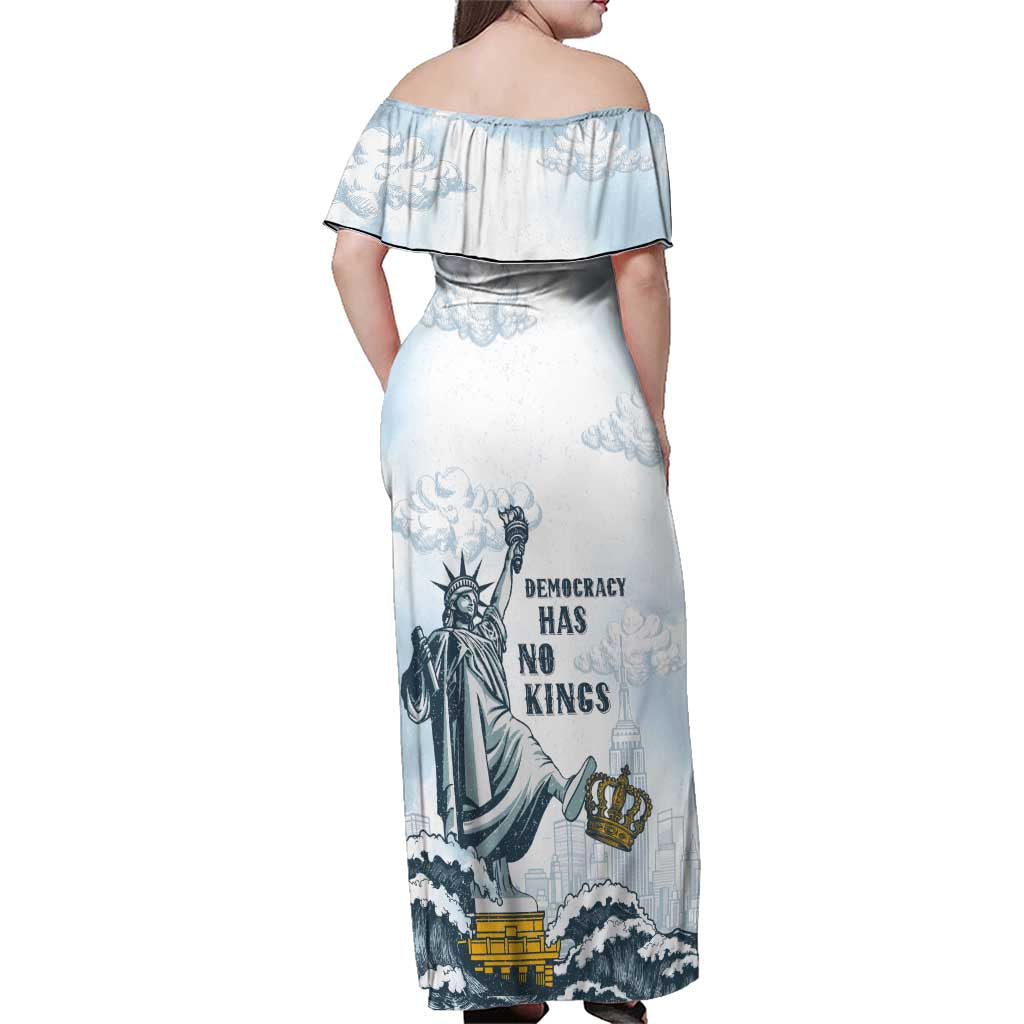 Funny Rejecting Kings Family Matching Off Shoulder Maxi Dress and Hawaiian Shirt Since 1776 No Kings In America Retro Style LT05