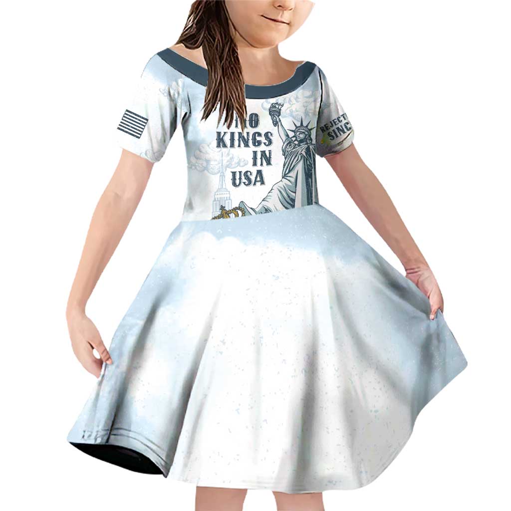 Funny Rejecting Kings Family Matching Off Shoulder Short Dress and Hawaiian Shirt Since 1776 No Kings In America Retro Style LT05