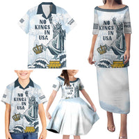 Funny Rejecting Kings Family Matching Puletasi and Hawaiian Shirt Since 1776 No Kings In America Retro Style LT05