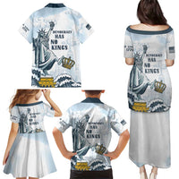 Funny Rejecting Kings Family Matching Puletasi and Hawaiian Shirt Since 1776 No Kings In America Retro Style LT05