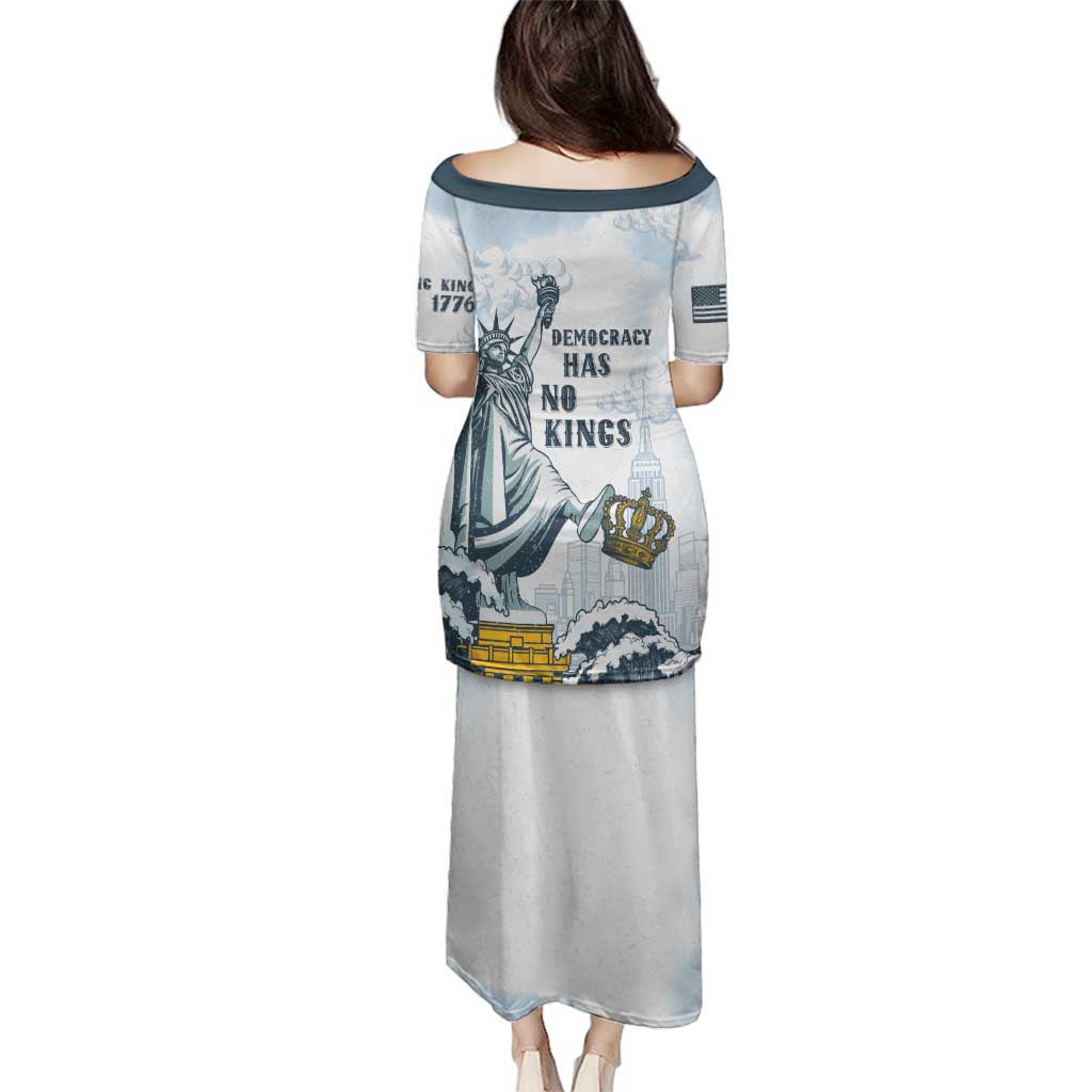 Funny Rejecting Kings Family Matching Puletasi and Hawaiian Shirt Since 1776 No Kings In America Retro Style LT05