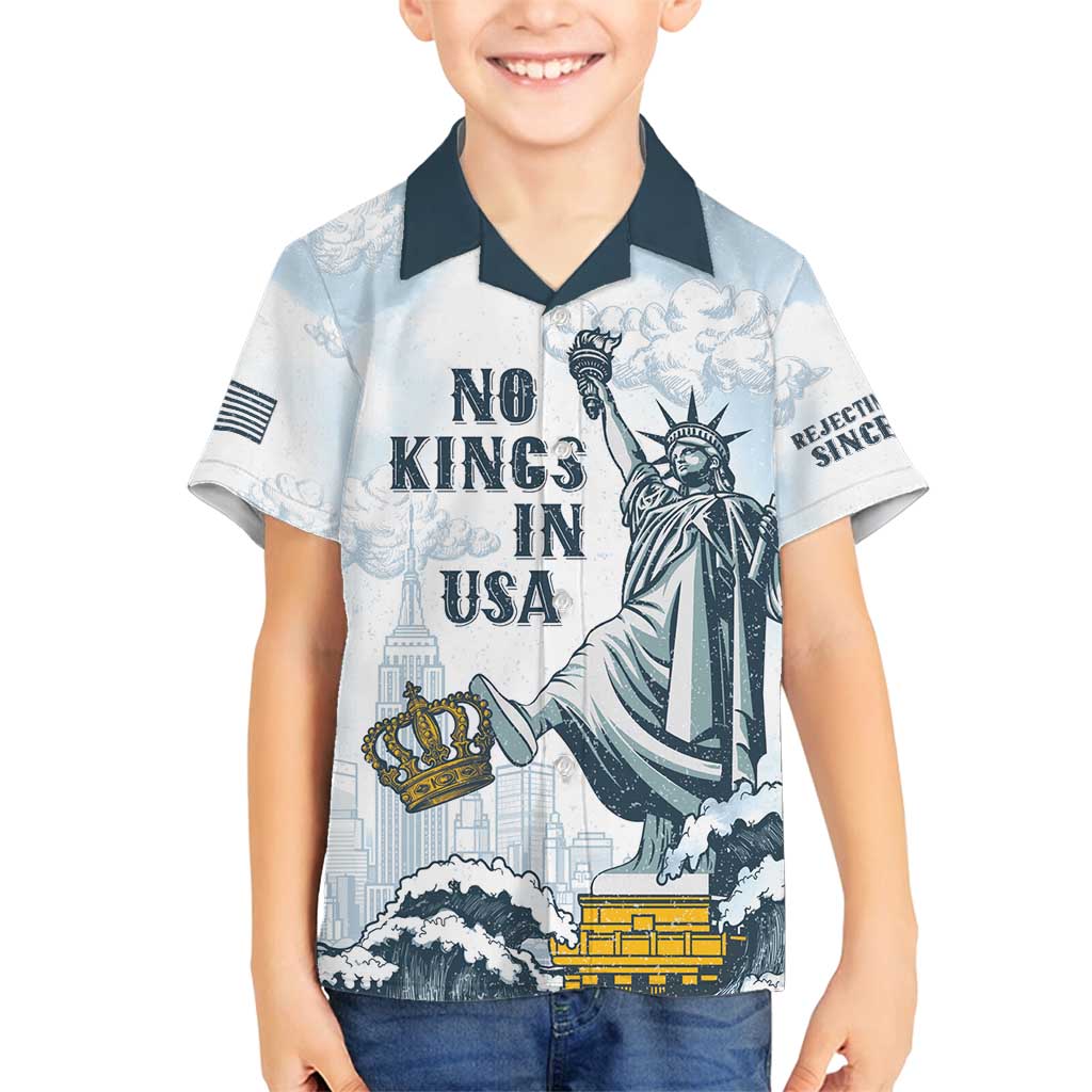 Funny Rejecting Kings Family Matching Tank Maxi Dress and Hawaiian Shirt Since 1776 No Kings In America Retro Style LT05