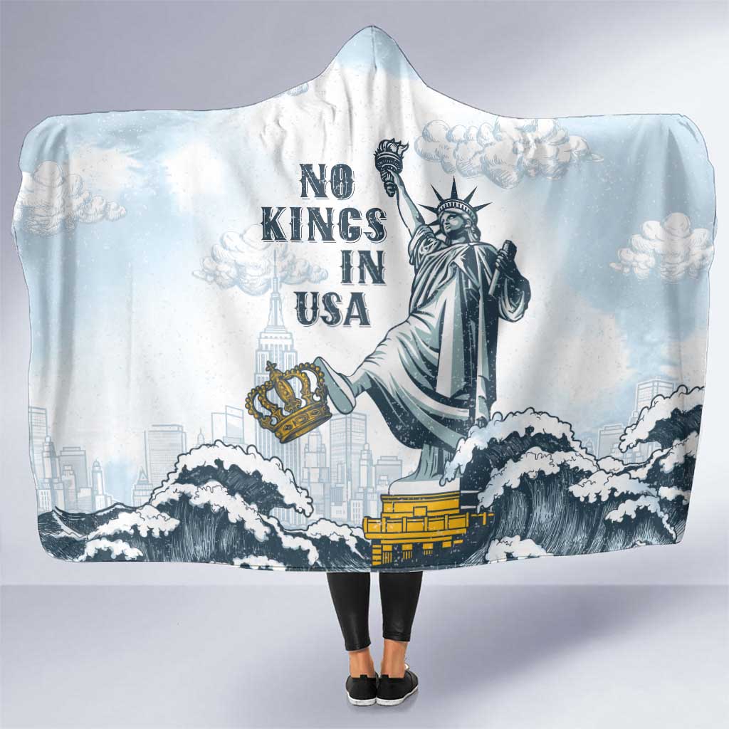Funny Rejecting Kings Hooded Blanket Since 1776 No Kings In America Retro Style LT05