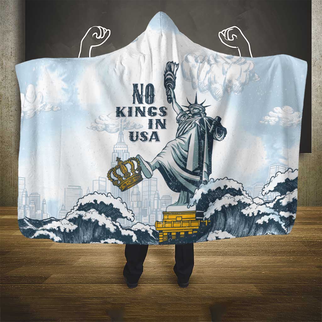 Funny Rejecting Kings Hooded Blanket Since 1776 No Kings In America Retro Style LT05