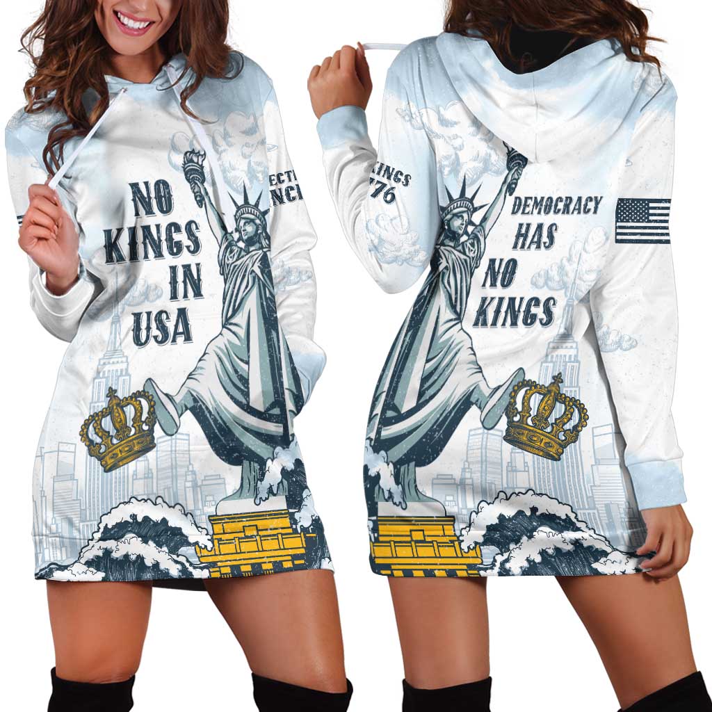 Funny Rejecting Kings Hoodie Dress Since 1776 No Kings In America Retro Style LT05