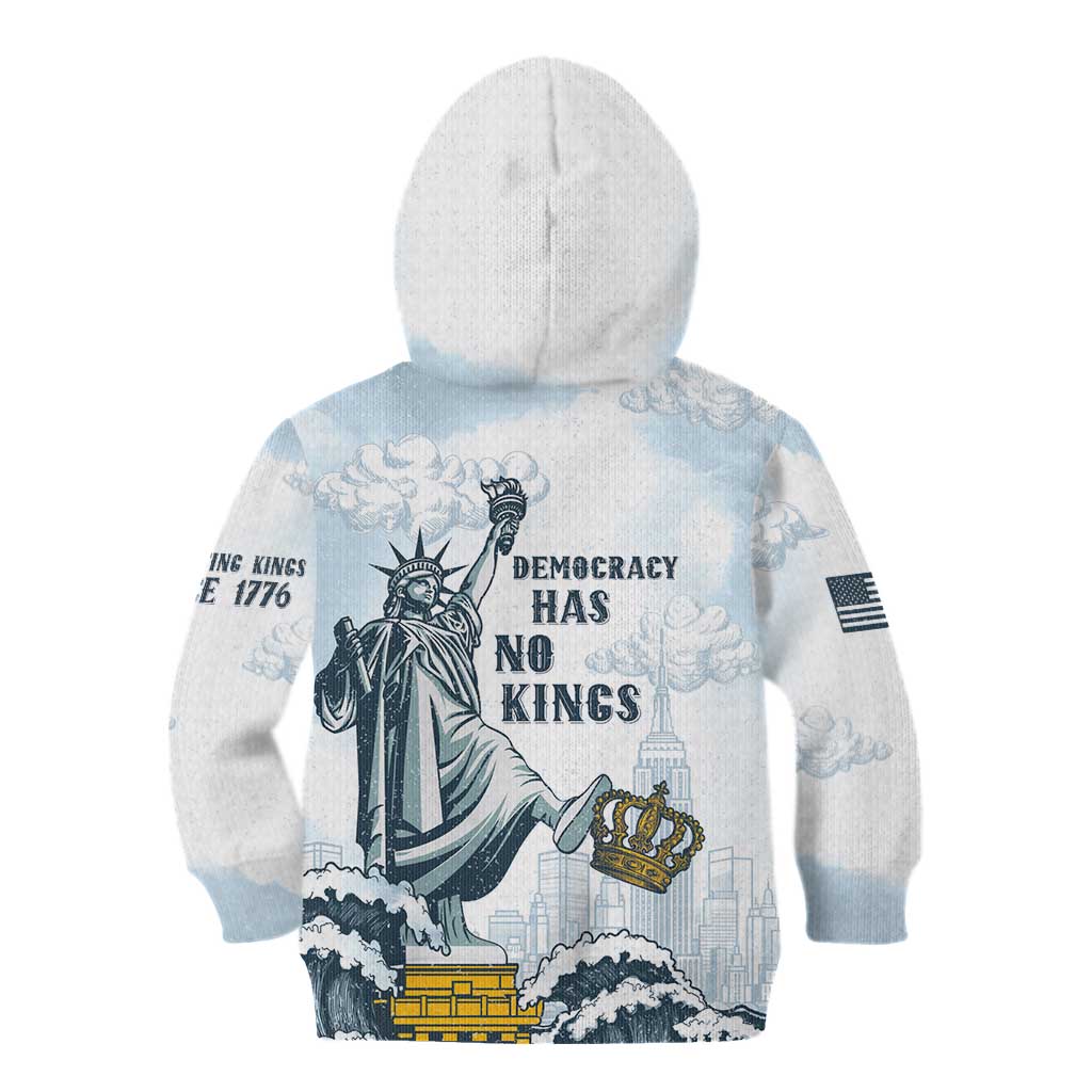 Funny Rejecting Kings Kid Hoodie Since 1776 No Kings In America Retro Style LT05