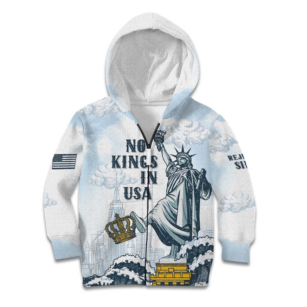 Funny Rejecting Kings Kid Hoodie Since 1776 No Kings In America Retro Style LT05