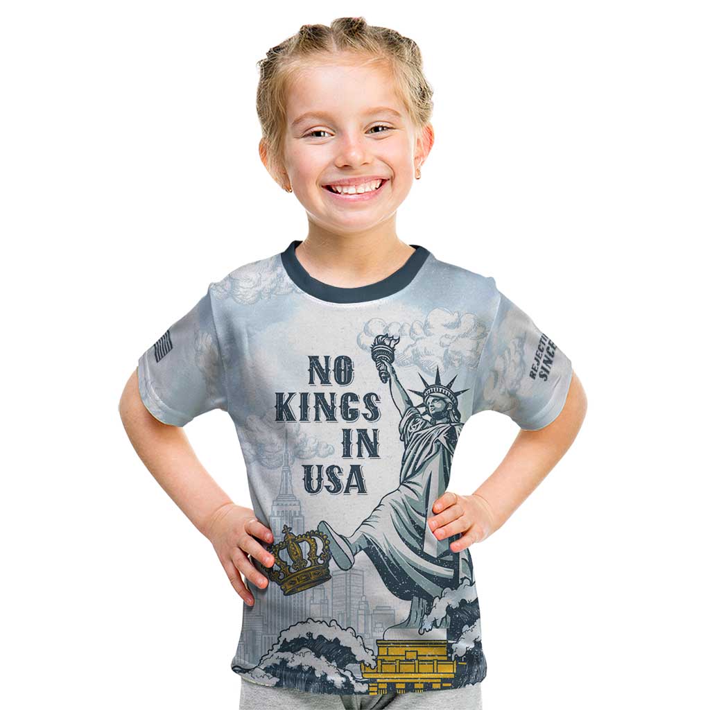 Funny Rejecting Kings Kid T Shirt Since 1776 No Kings In America Retro Style LT05