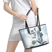 Funny Rejecting Kings Leather Tote Bag Since 1776 No Kings In America Retro Style LT05