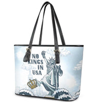Funny Rejecting Kings Leather Tote Bag Since 1776 No Kings In America Retro Style LT05