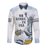 Funny Rejecting Kings Long Sleeve Button Shirt Since 1776 No Kings In America Retro Style LT05