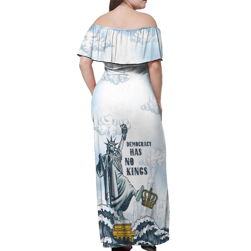 Funny Rejecting Kings Off Shoulder Maxi Dress Since 1776 No Kings In America Retro Style LT05