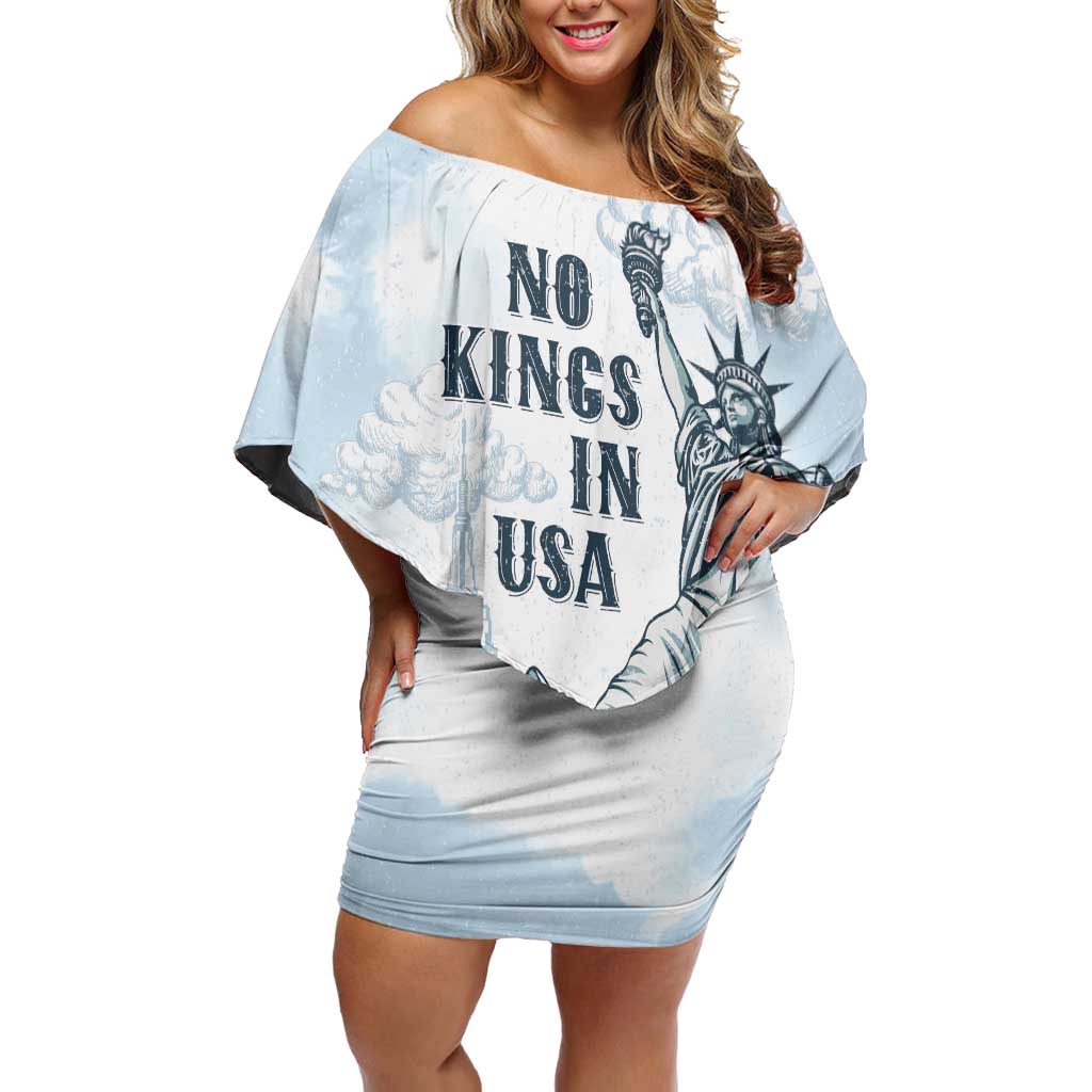 Funny Rejecting Kings Off Shoulder Short Dress Since 1776 No Kings In America Retro Style LT05