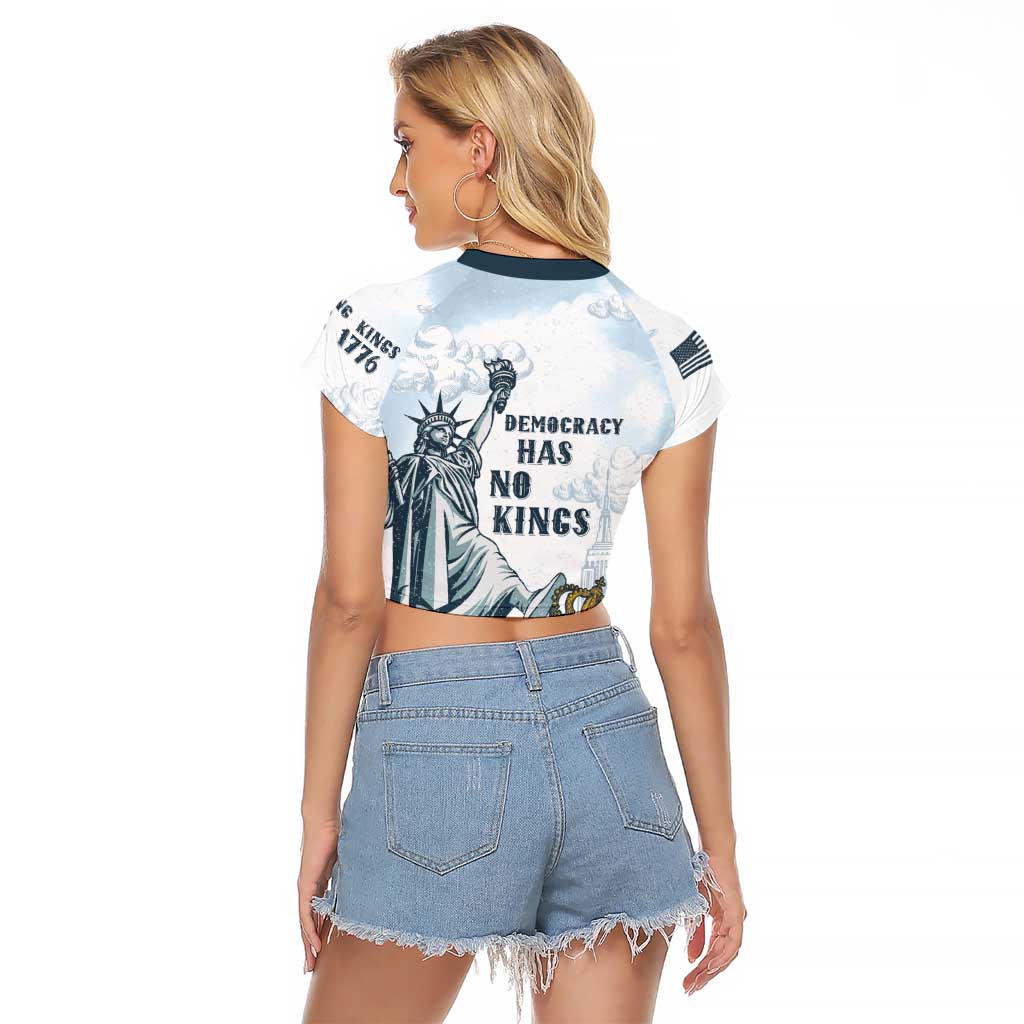 Funny Rejecting Kings Raglan Cropped T Shirt Since 1776 No Kings In America Retro Style LT05