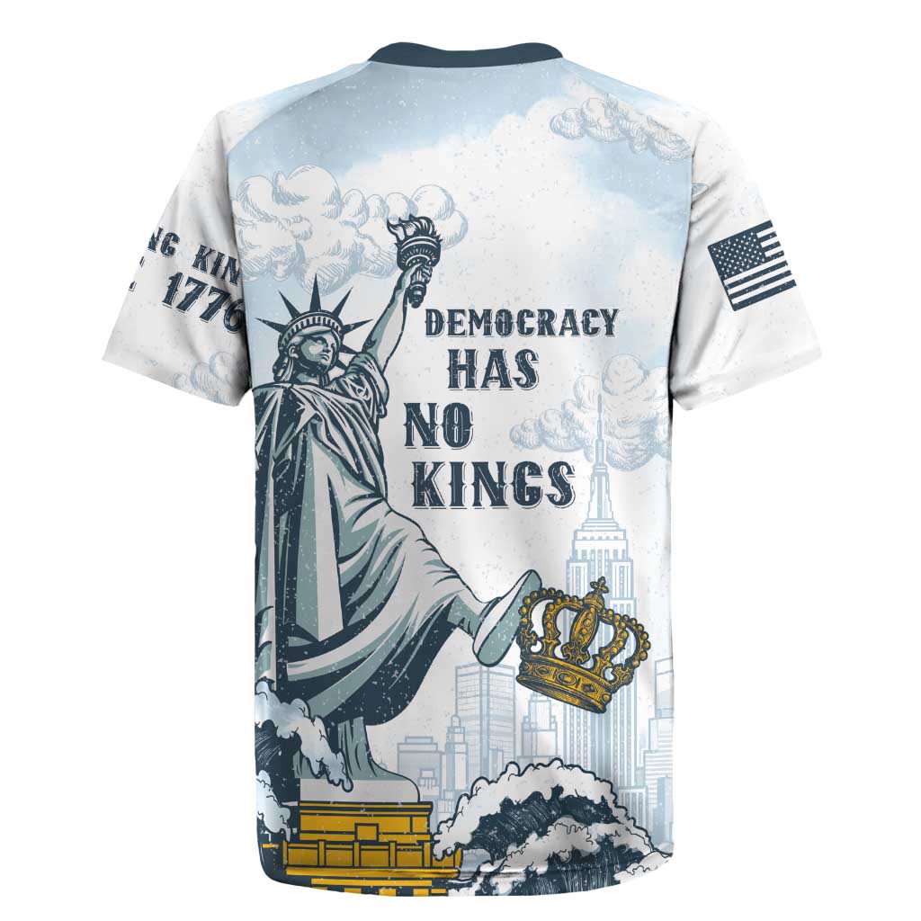 Funny Rejecting Kings Rugby Jersey Since 1776 No Kings In America Retro Style LT05