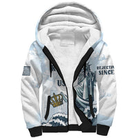 Funny Rejecting Kings Sherpa Hoodie Since 1776 No Kings In America Retro Style LT05