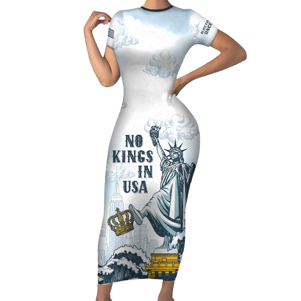 Funny Rejecting Kings Short Sleeve Bodycon Dress Since 1776 No Kings In America Retro Style LT05