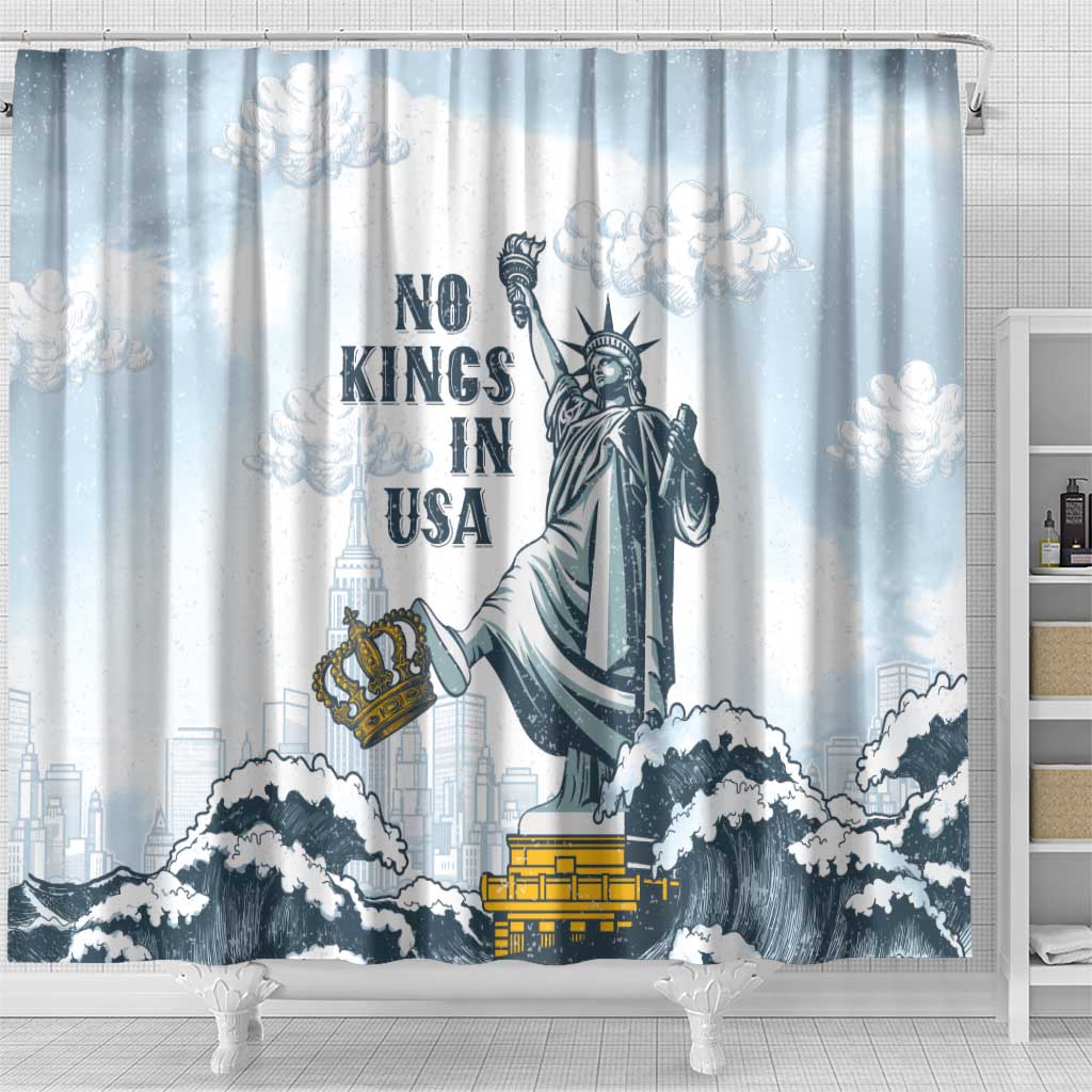Funny Rejecting Kings Shower Curtain Since 1776 No Kings In America Retro Style LT05