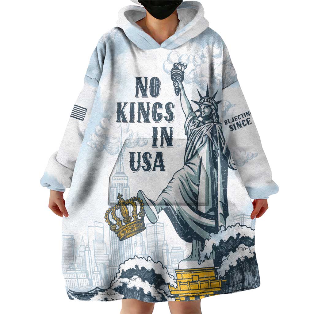 Funny Rejecting Kings Wearable Blanket Hoodie Since 1776 No Kings In America Retro Style LT05