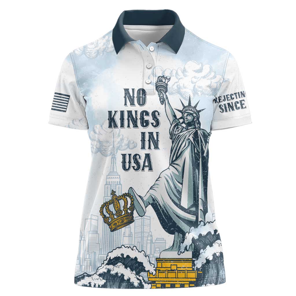 Funny Rejecting Kings Women Polo Shirt Since 1776 No Kings In America Retro Style LT05