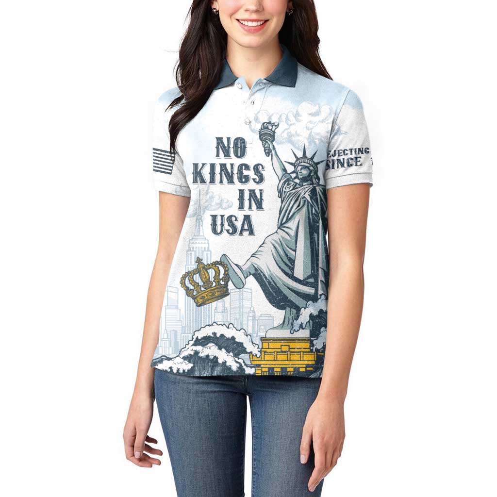 Funny Rejecting Kings Women Polo Shirt Since 1776 No Kings In America Retro Style LT05