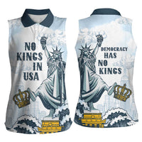 Funny Rejecting Kings Women Sleeveless Polo Shirt Since 1776 No Kings In America Retro Style LT05