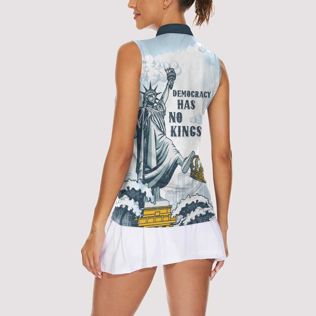 Funny Rejecting Kings Women Sleeveless Polo Shirt Since 1776 No Kings In America Retro Style LT05