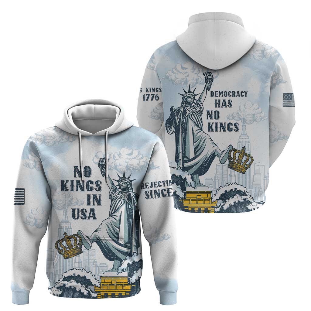 Funny Rejecting Kings Zip Hoodie Since 1776 No Kings In America Retro Style LT05