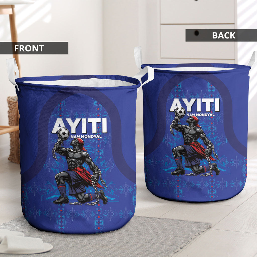 Haiti Ayiti Nan Mondyal 2026 Laundry Basket Fyete Lit Victwa Blue Version