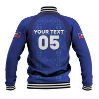 Custom Haiti Ayiti Nan Mondyal 2026 Baseball Jacket Fyete Lit Victwa Blue Version