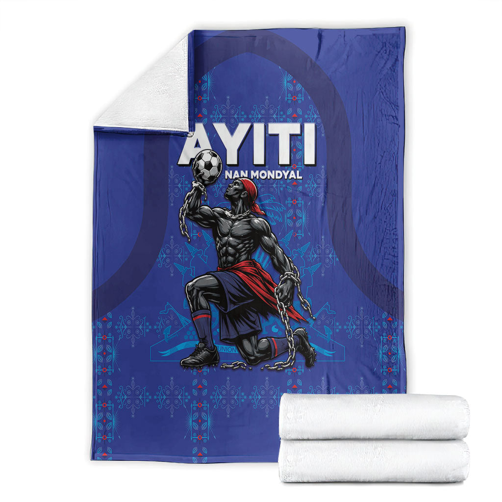 Haiti Ayiti Nan Mondyal 2026 Blanket Fyete Lit Victwa Blue Version