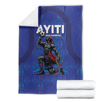 Haiti Ayiti Nan Mondyal 2026 Blanket Fyete Lit Victwa Blue Version